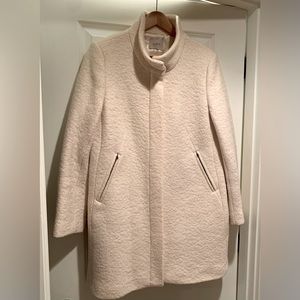 Ann Taylor Loft cream color boiled wool blend stadium coat size 12